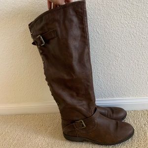 Bamboo Dark Brown Boots Size 10